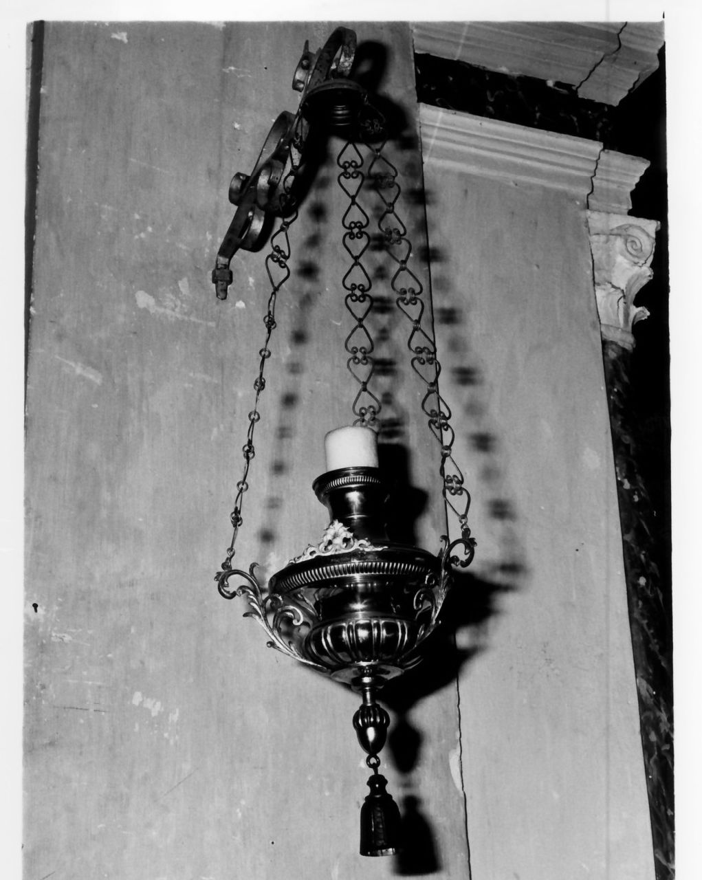 lampada pensile, serie - bottega calabrese (fine/inizio secc. XIX/ XX)