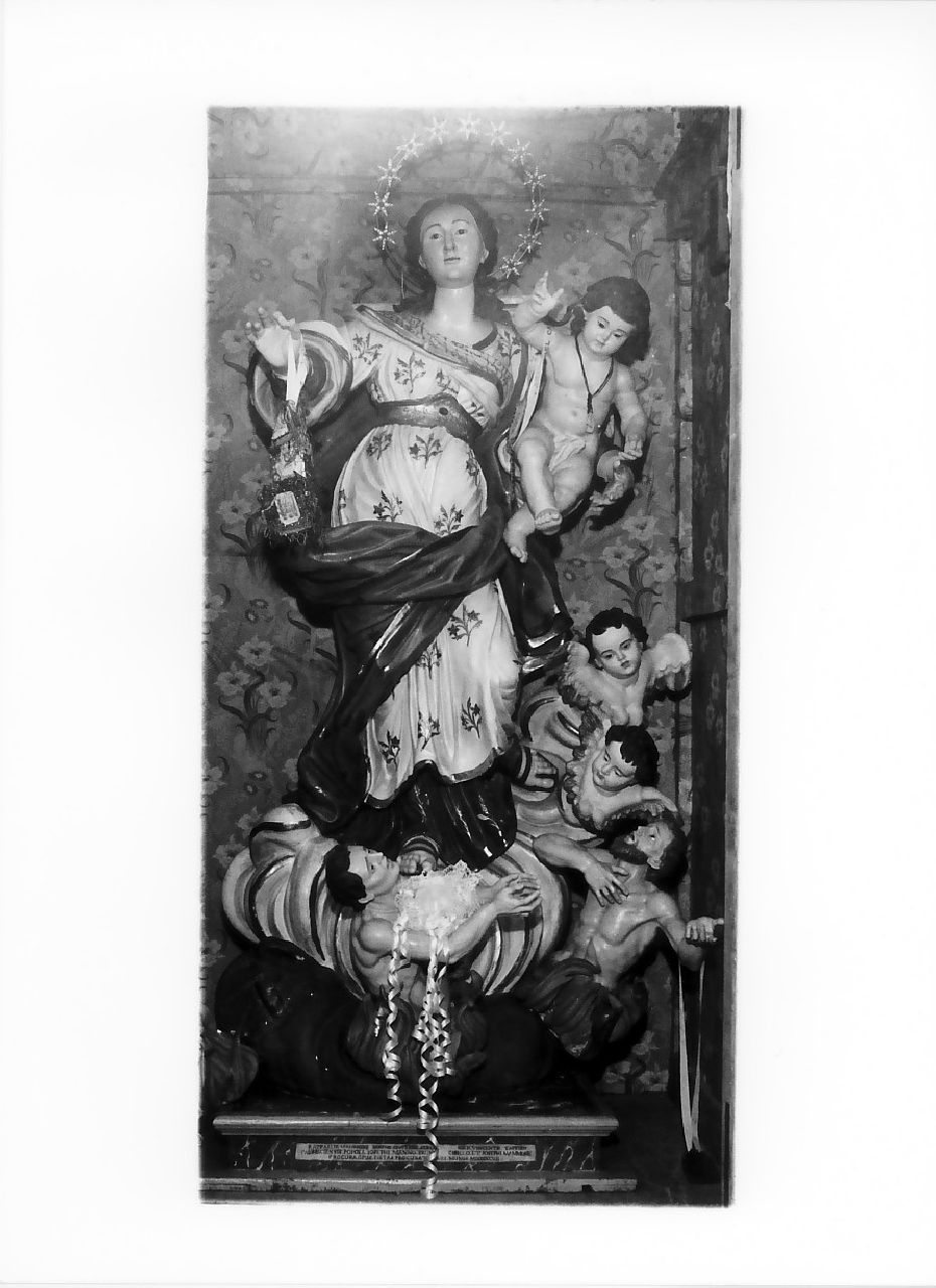 Madonna del Carmine, Madonna con Bambino (statua, opera isolata) di Manno Bruno Giuseppe (sec. XIX)