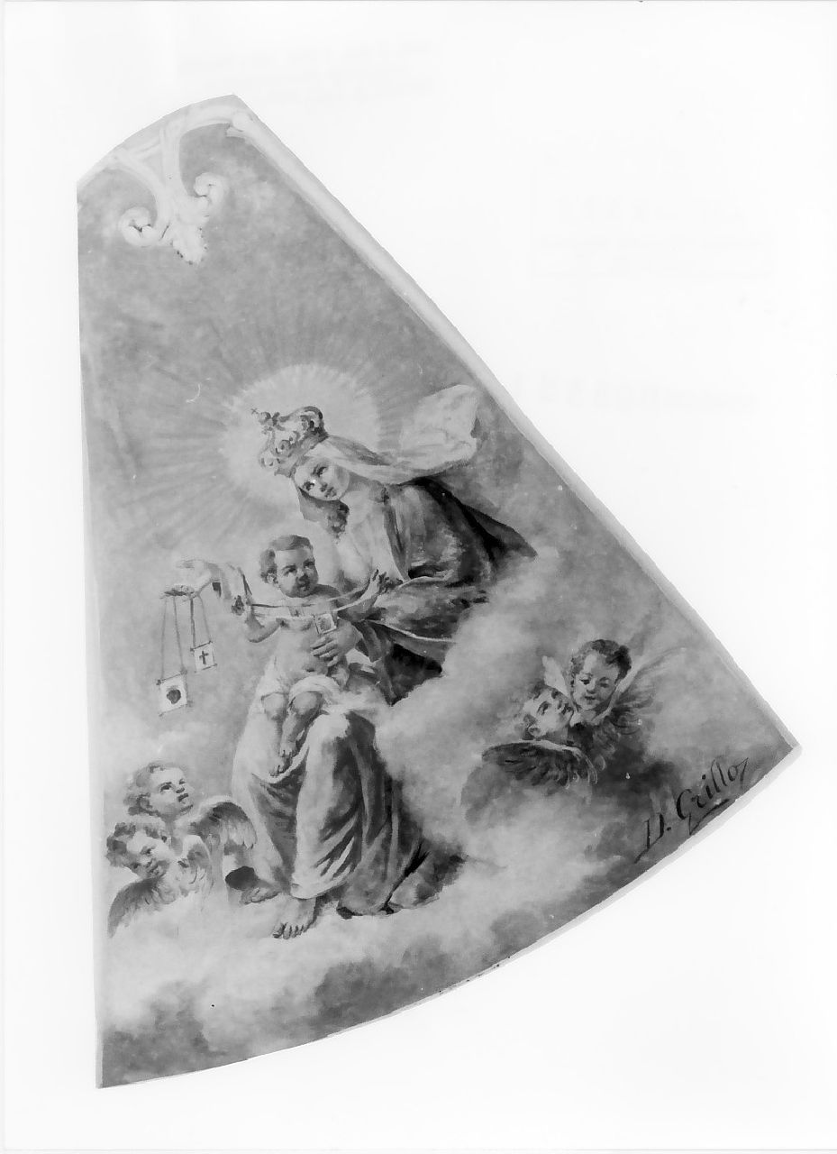 Madonna del Carmelo (dipinto, elemento d'insieme) di Grillo Domenico (seconda metà sec. XIX)
