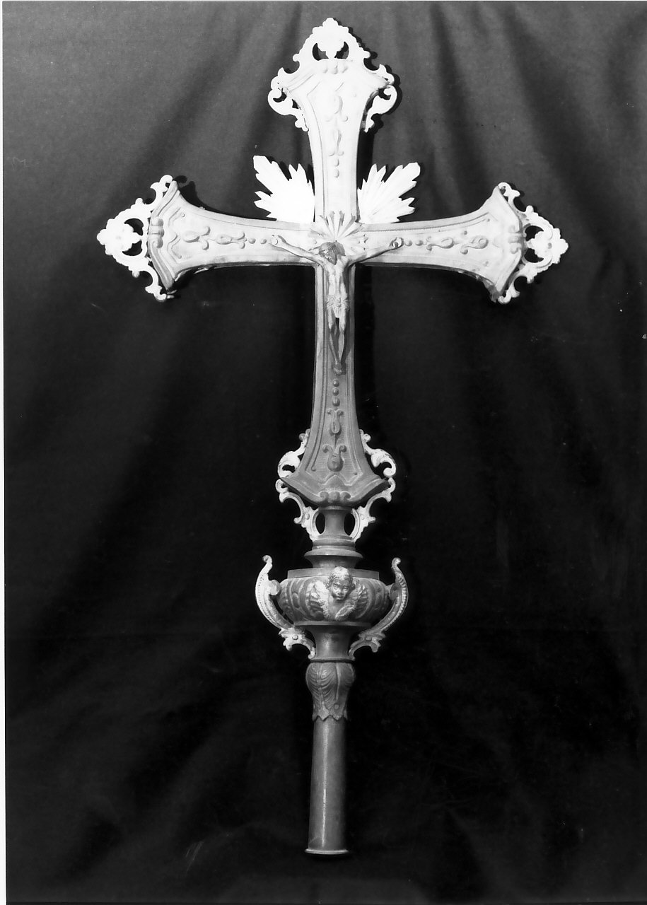 croce processionale, opera isolata - bottega Italia meridionale (sec. XIX)