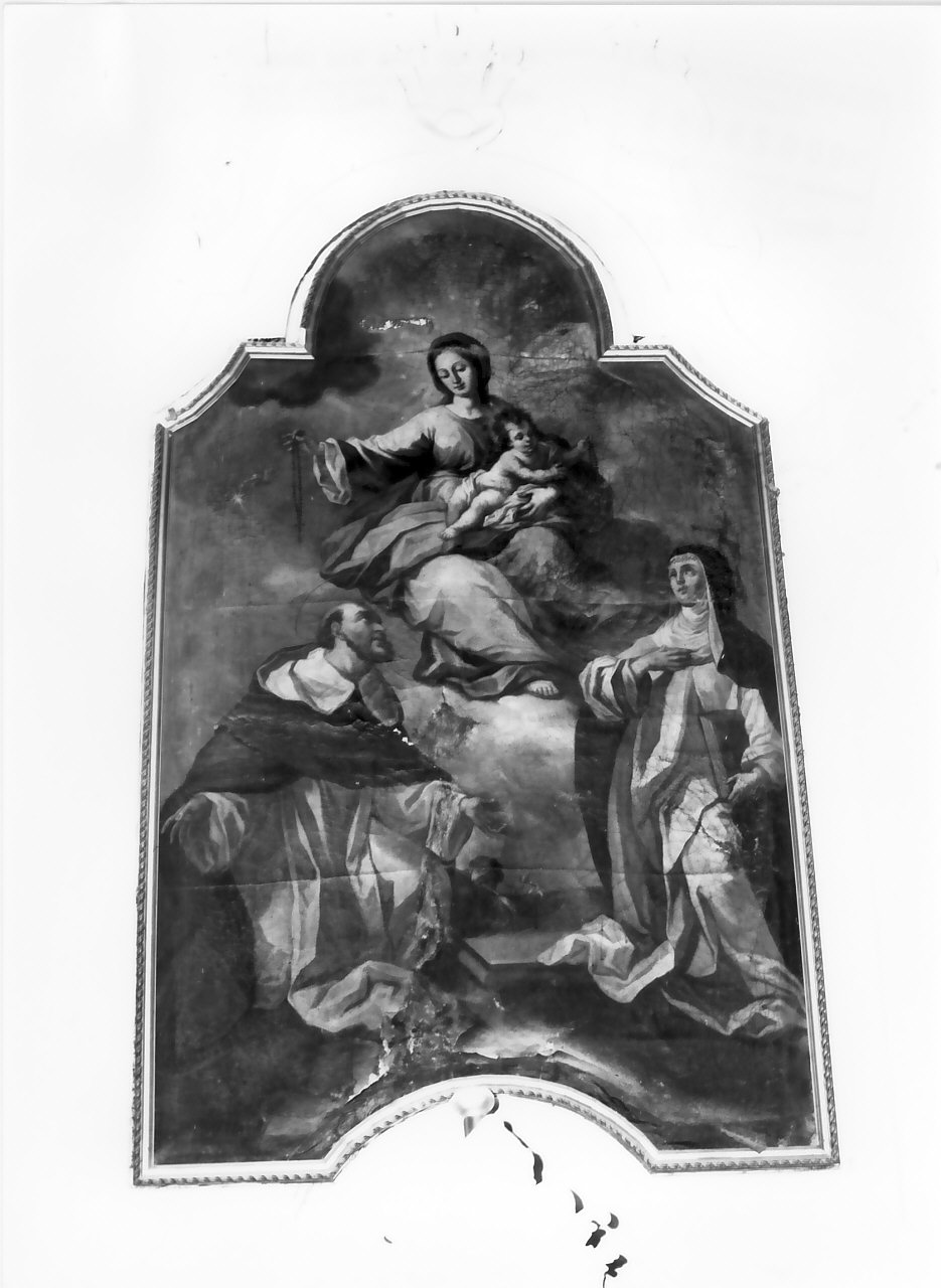 Madonna del Rosario con San Domenico e Santa Caterina da Siena (dipinto) - ambito Italia meridionale (sec. XVIII)