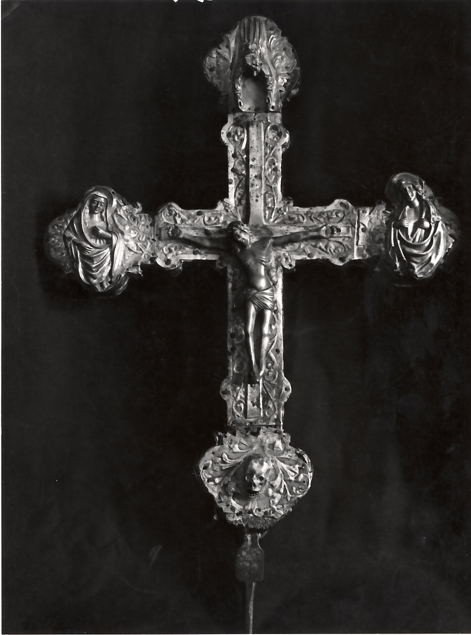 croce processionale, opera isolata - bottega Italia meridionale (sec. XV, sec. XIX)