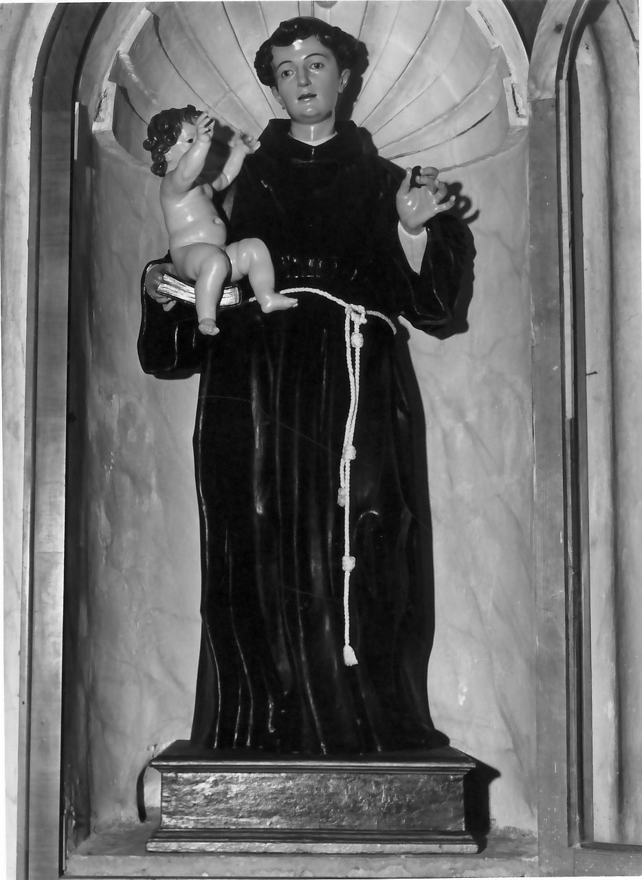 Sant'Antonio da Padova con il bambino (statua, opera isolata) - bottega Italia meridionale (sec. XIX)
