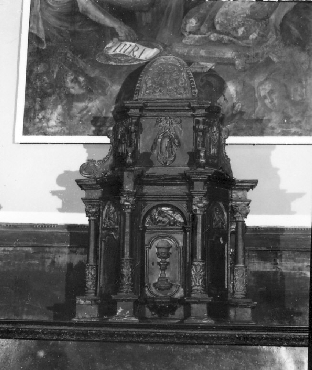 ciborio, elemento d'insieme - bottega calabrese (ultimo quarto sec. XVIII)