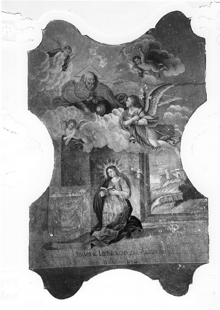 Annunciazione (dipinto, opera isolata) di Russo F (sec. XIX)