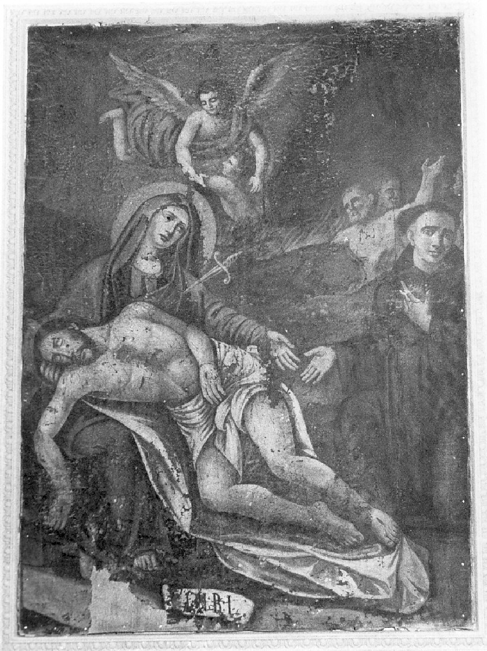Pietà e anime del purgatorio (dipinto, opera isolata) - ambito Italia meridionale (sec. XIX)