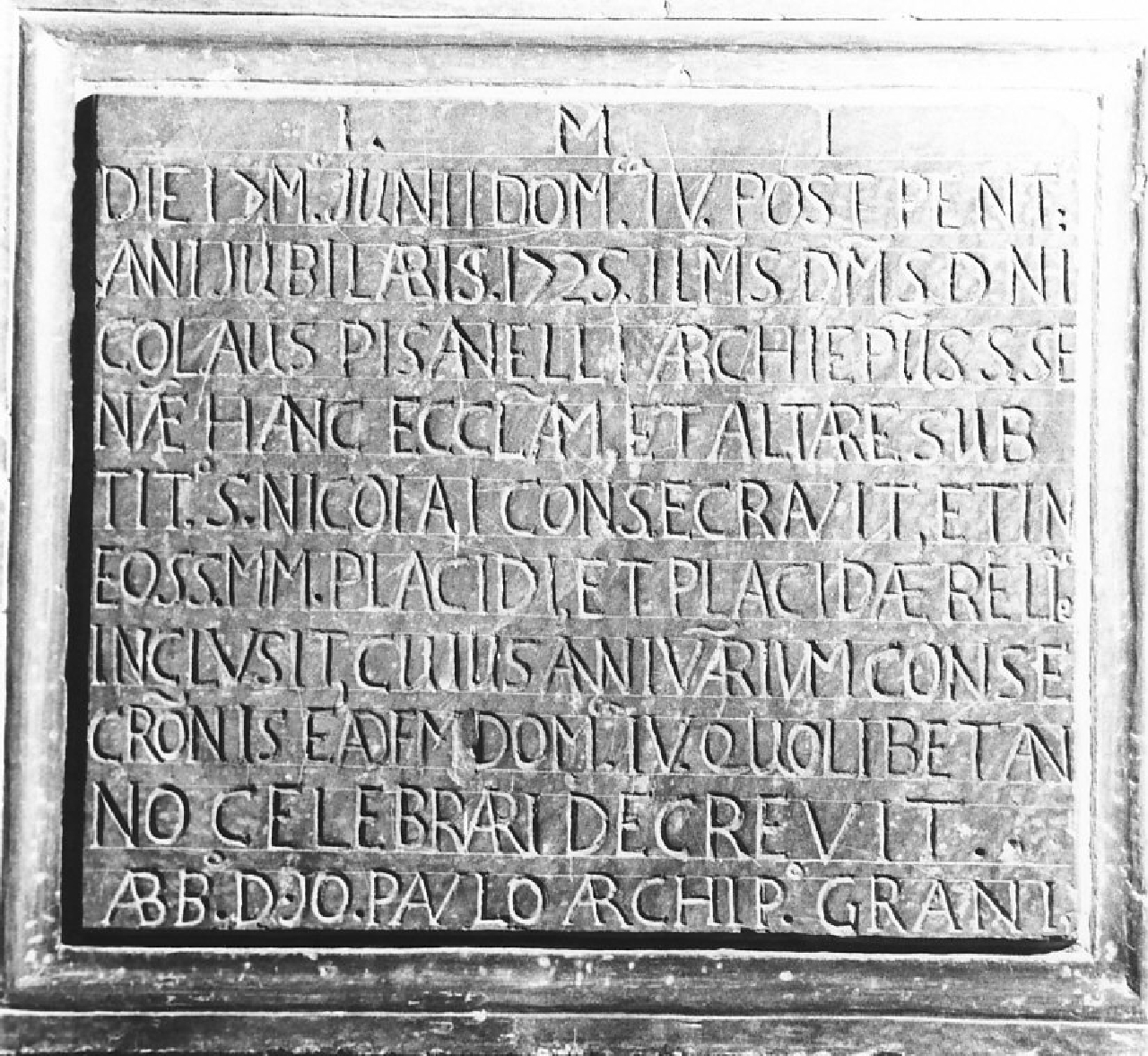 lapide commemorativa, opera isolata - bottega Italia meridionale (sec. XVIII)