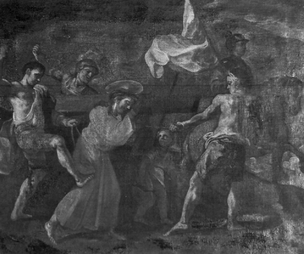 stazione II: Gesù caricato della croce (dipinto, elemento d'insieme) di Santanna Cristoforo (seconda metà sec. XVIII)