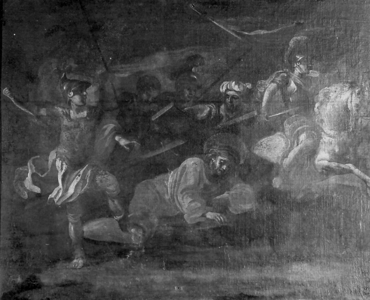 stazione III: Gesù cade sotto la croce la prima volta (dipinto, elemento d'insieme) di Santanna Cristoforo (seconda metà sec. XVIII)