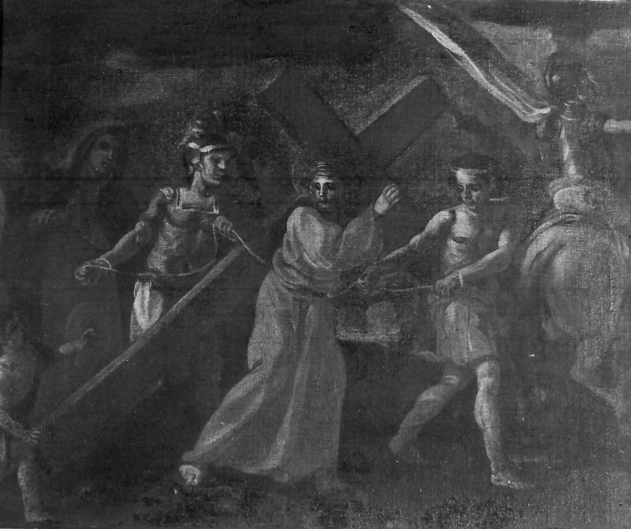 stazione IV: Gesù incontra la Madonna (dipinto, elemento d'insieme) di Santanna Cristoforo (seconda metà sec. XVIII)