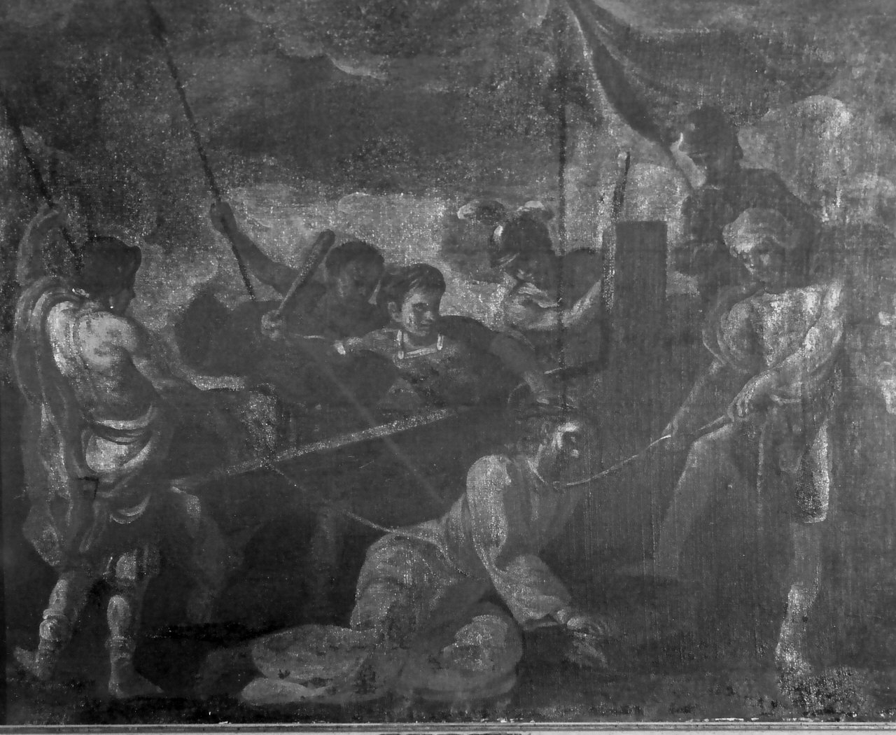 stazione VII: Gesù cade sotto la croce la seconda volta (dipinto, elemento d'insieme) di Santanna Cristoforo (seconda metà sec. XVIII)