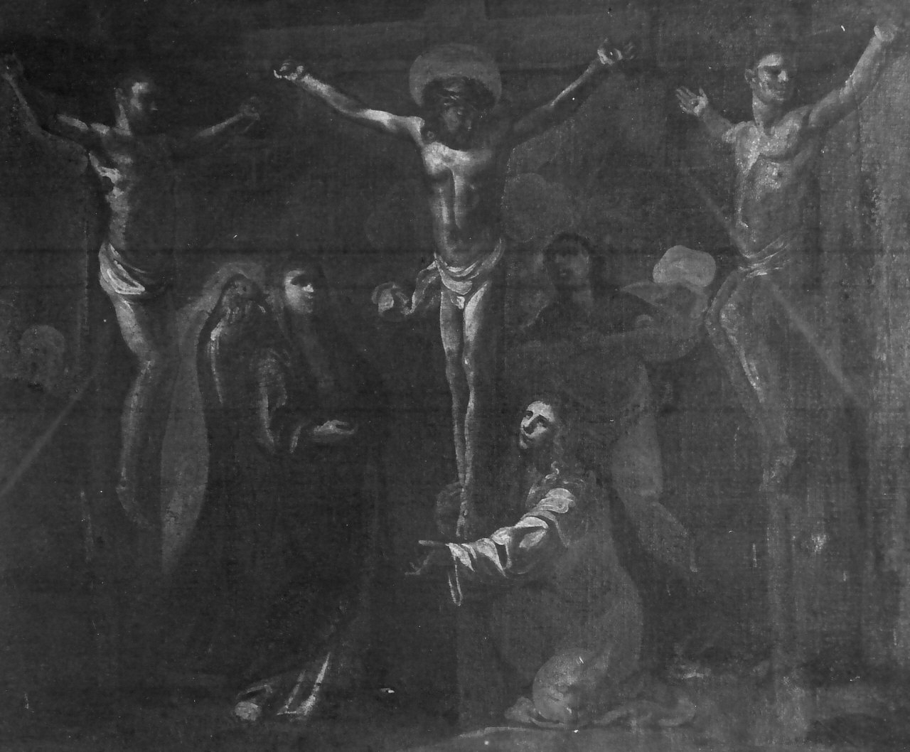 stazione XII: Gesù innalzato e morto in croce (dipinto, elemento d'insieme) di Santanna Cristoforo (seconda metà sec. XVIII)