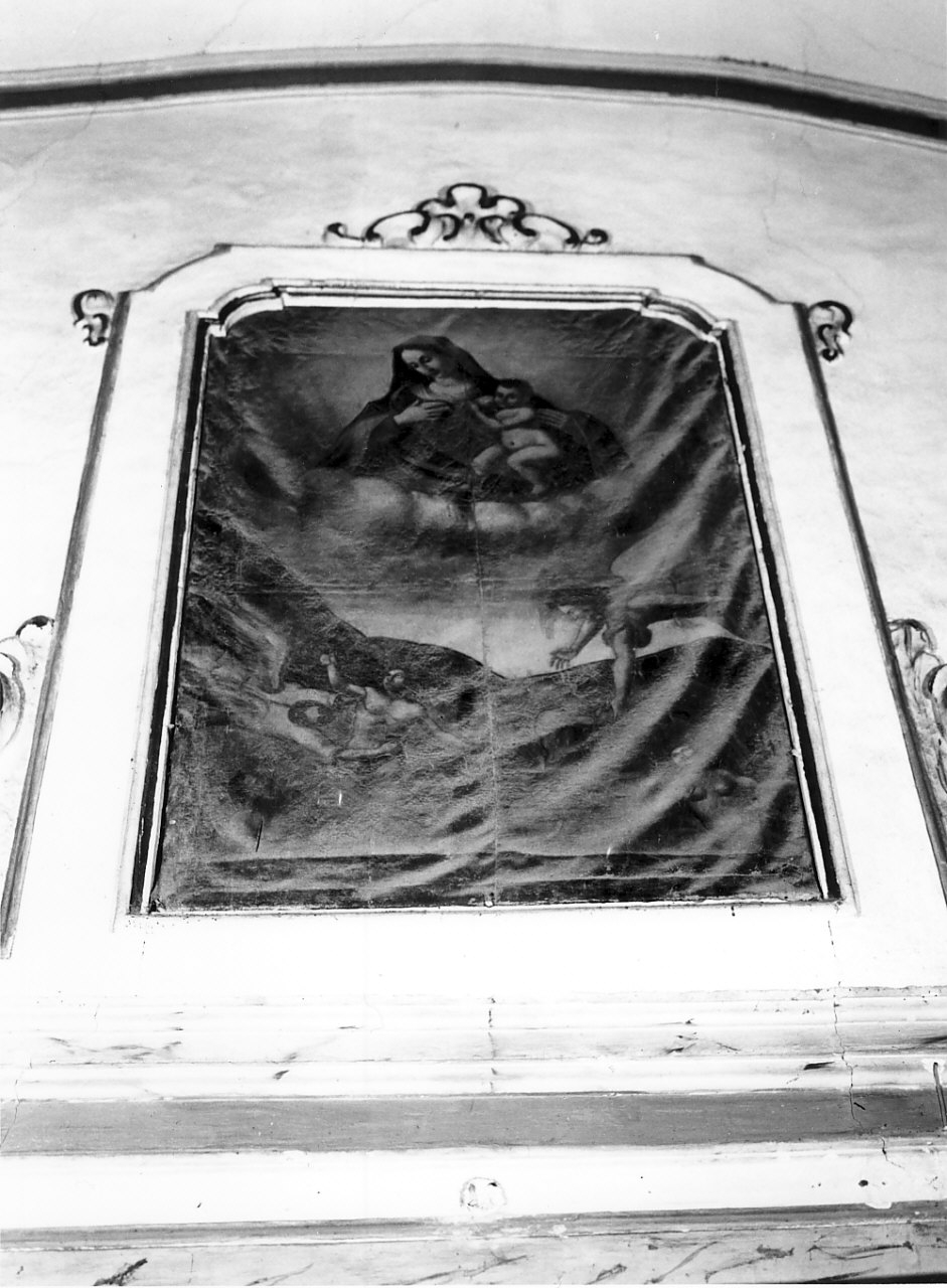 Madonna che intercede per le anime del purgatorio (dipinto, opera isolata) - ambito Italia meridionale (sec. XVIII)