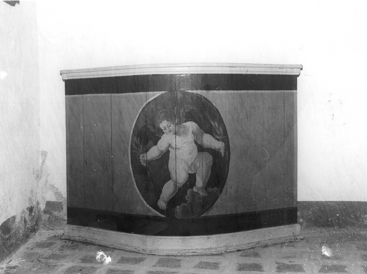 angelo con simbolo eucaristico: spighe (mensolone, opera isolata) - bottega calabrese (sec. XIX)