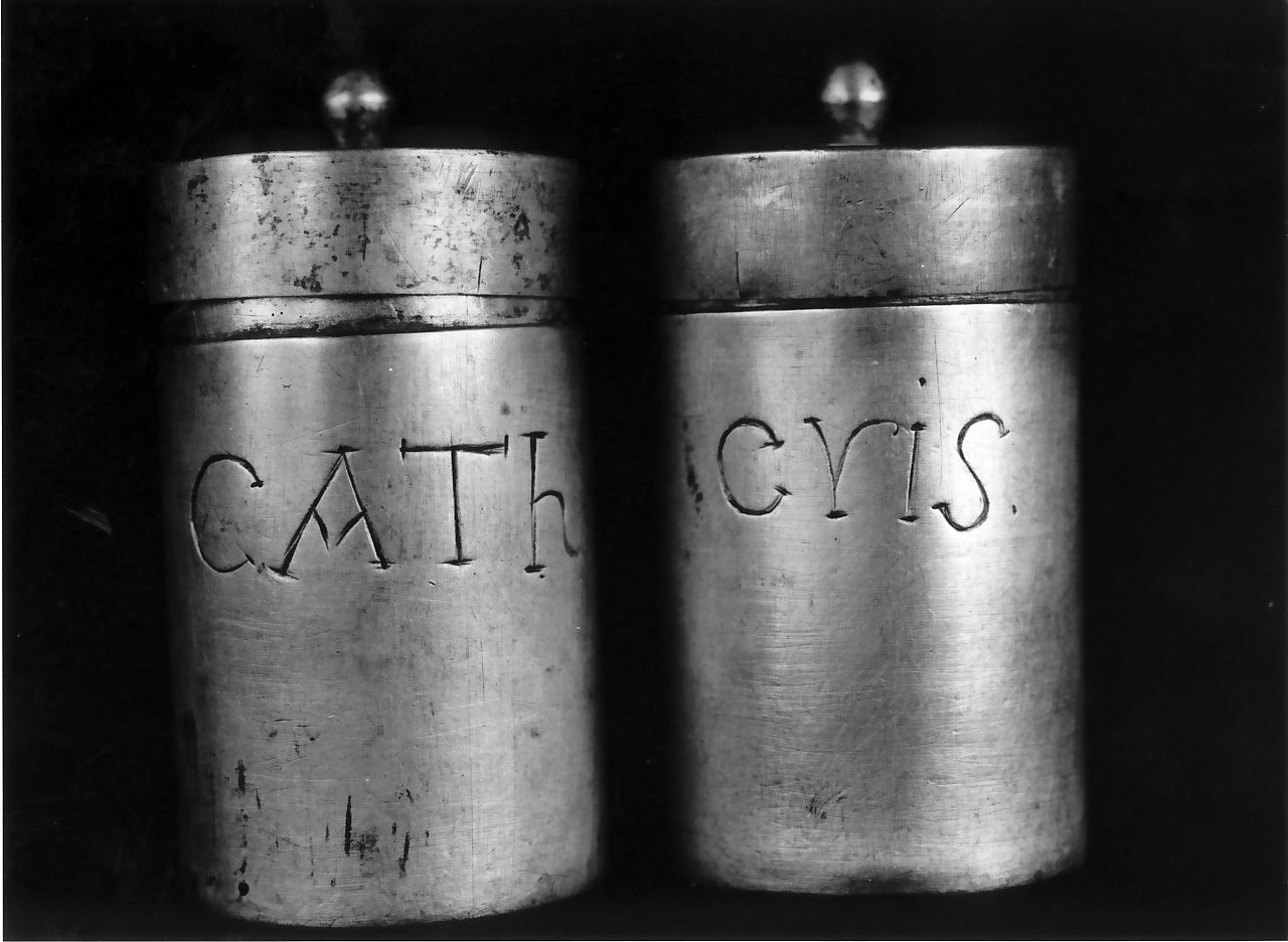 vasetti per oli santi, serie - bottega Italia meridionale (sec. XIX)