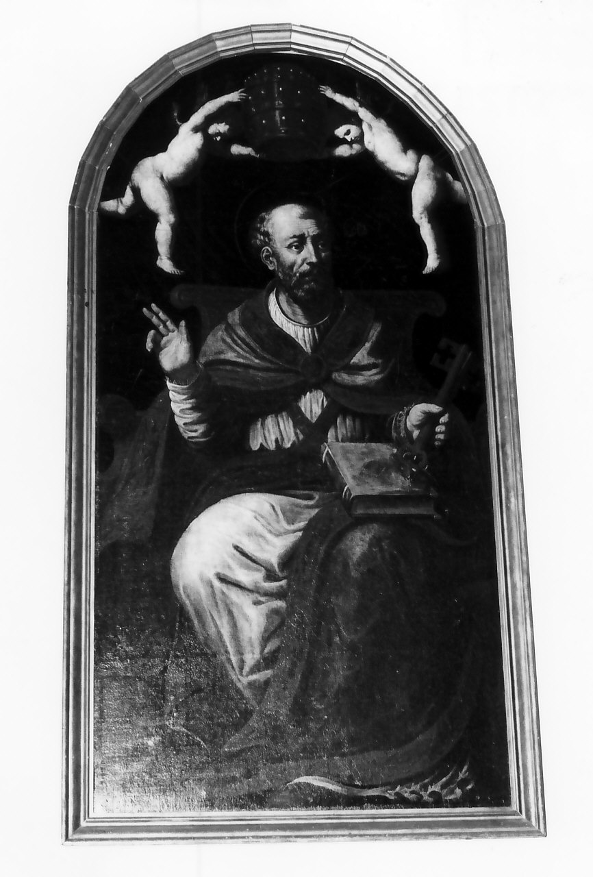 incoronazione di San Pietro (dipinto, opera isolata) - ambito Italia meridionale (sec. XVII)