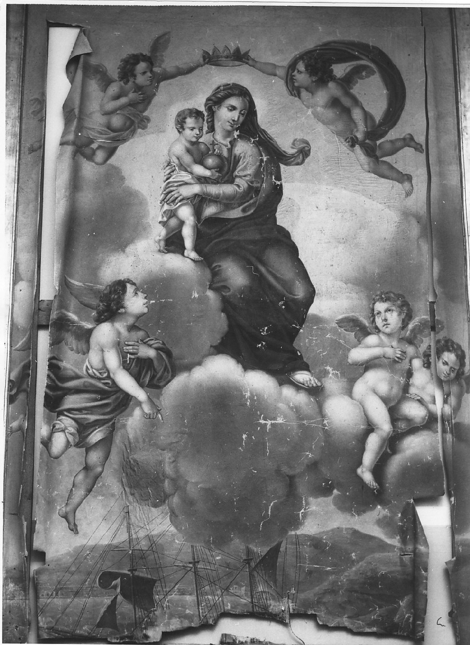 Madonna in gloria (dipinto, opera isolata) di Aloi Brunetto (sec. XIX)