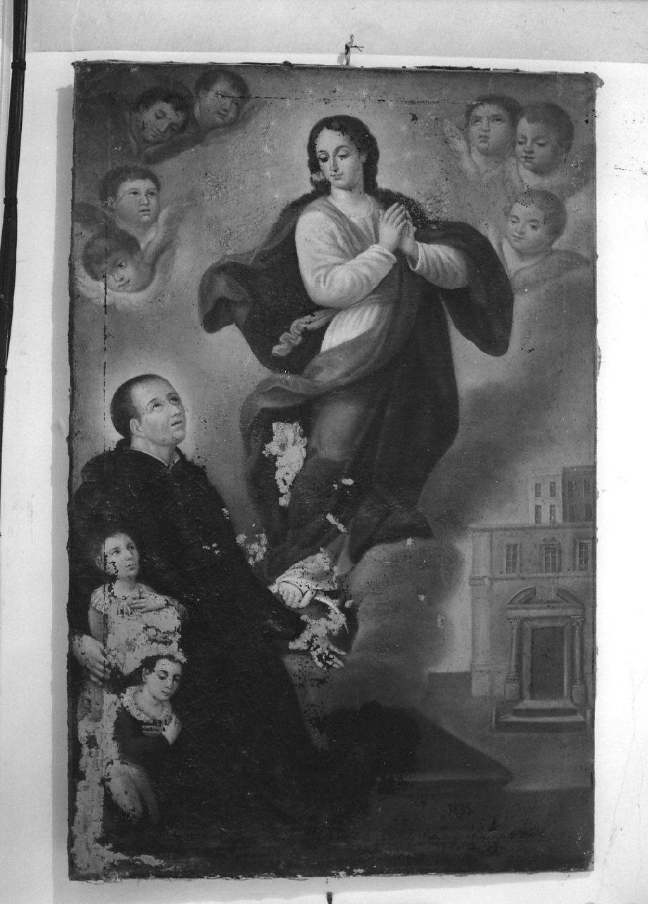 apparizione della Madonna (dipinto, opera isolata) - ambito Italia meridionale (sec. XIX)