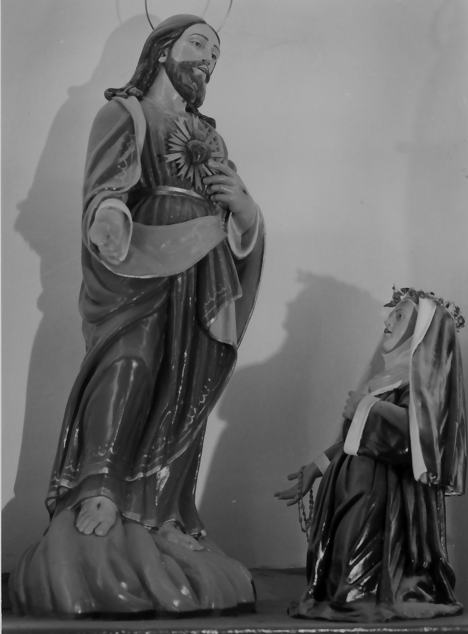 Cristo e Santa Margherita da Cortona (gruppo scultoreo, opera isolata) - bottega Italia meridionale (fine sec. XIX)