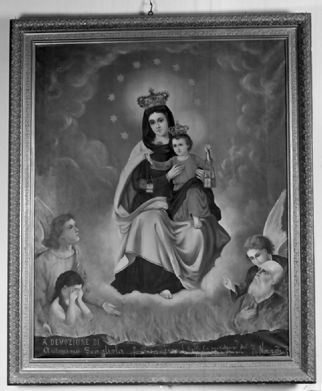Madonna del Carmelo (dipinto, opera isolata) di Nardi R (sec. XIX)
