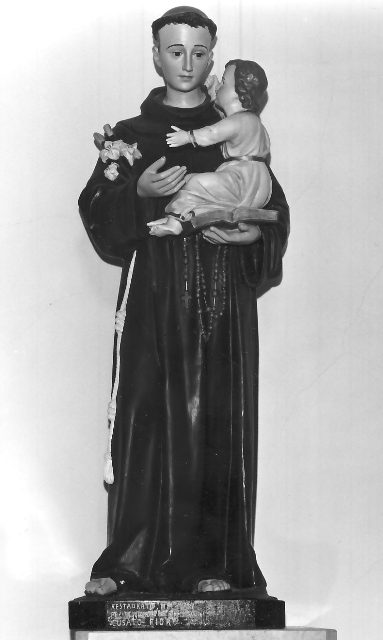 Sant'Antonio da Padova con il bambino (statua, opera isolata) - bottega calabrese (seconda metà sec. XIX)