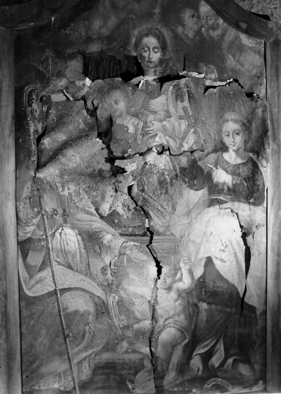 Madonna con Bambino e Santi (dipinto, opera isolata) di Bagnari Cajeranus (sec. XVIII)