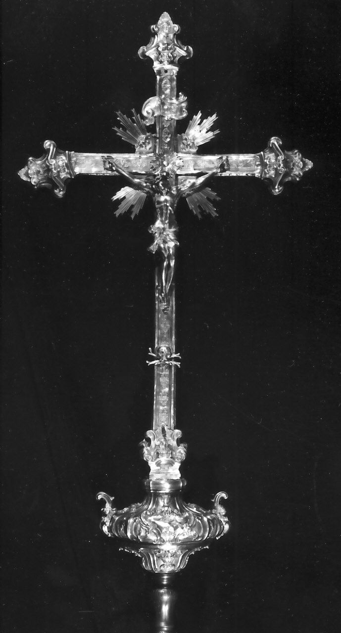 croce processionale, opera isolata - bottega napoletana (sec. XVIII)