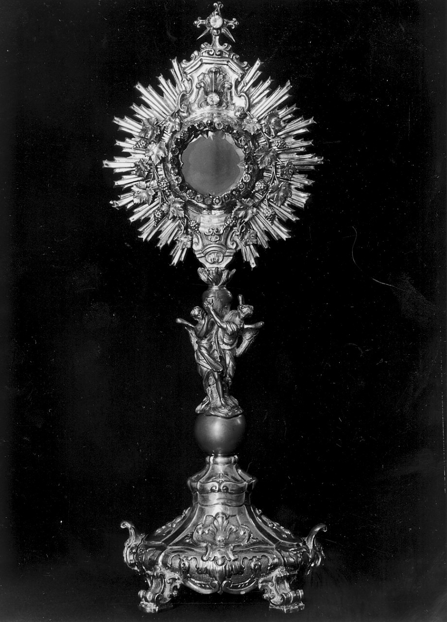 ostensorio - a raggiera, opera isolata - bottega Italia meridionale (seconda metà sec. XIX)
