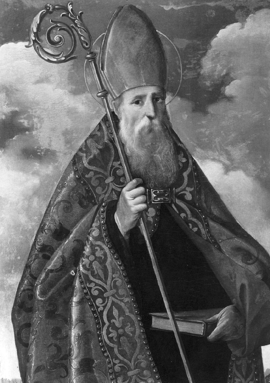 Santo vescovo, Santo vescovo (dipinto, opera isolata) di Andrea da Salerno (attribuito) - ambito Italia meridionale (fine/ inizio sec. XVI)
