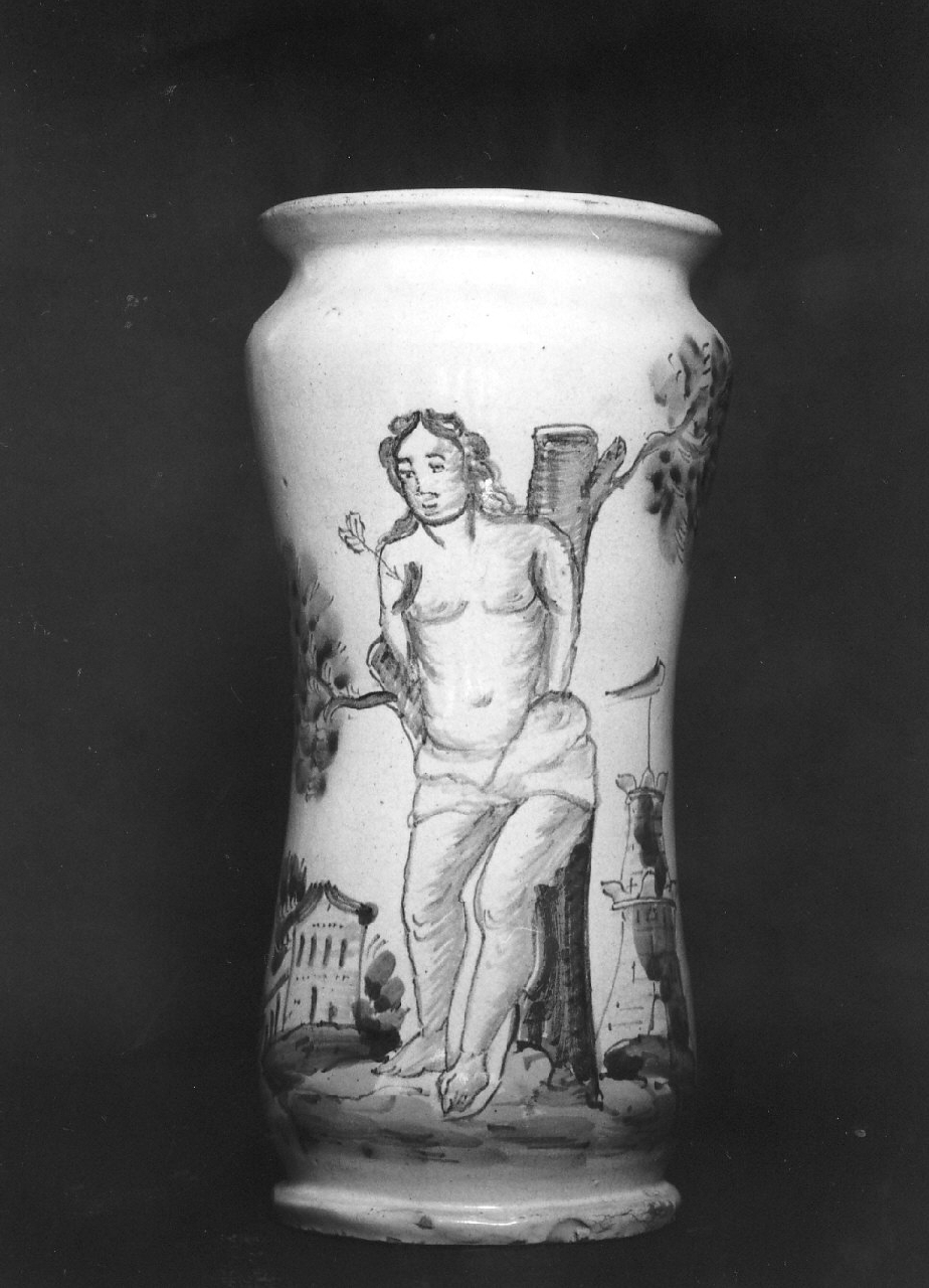 martirio di San Sebastiano (vaso da farmacia, opera isolata) - bottega abruzzese (sec. XVIII)