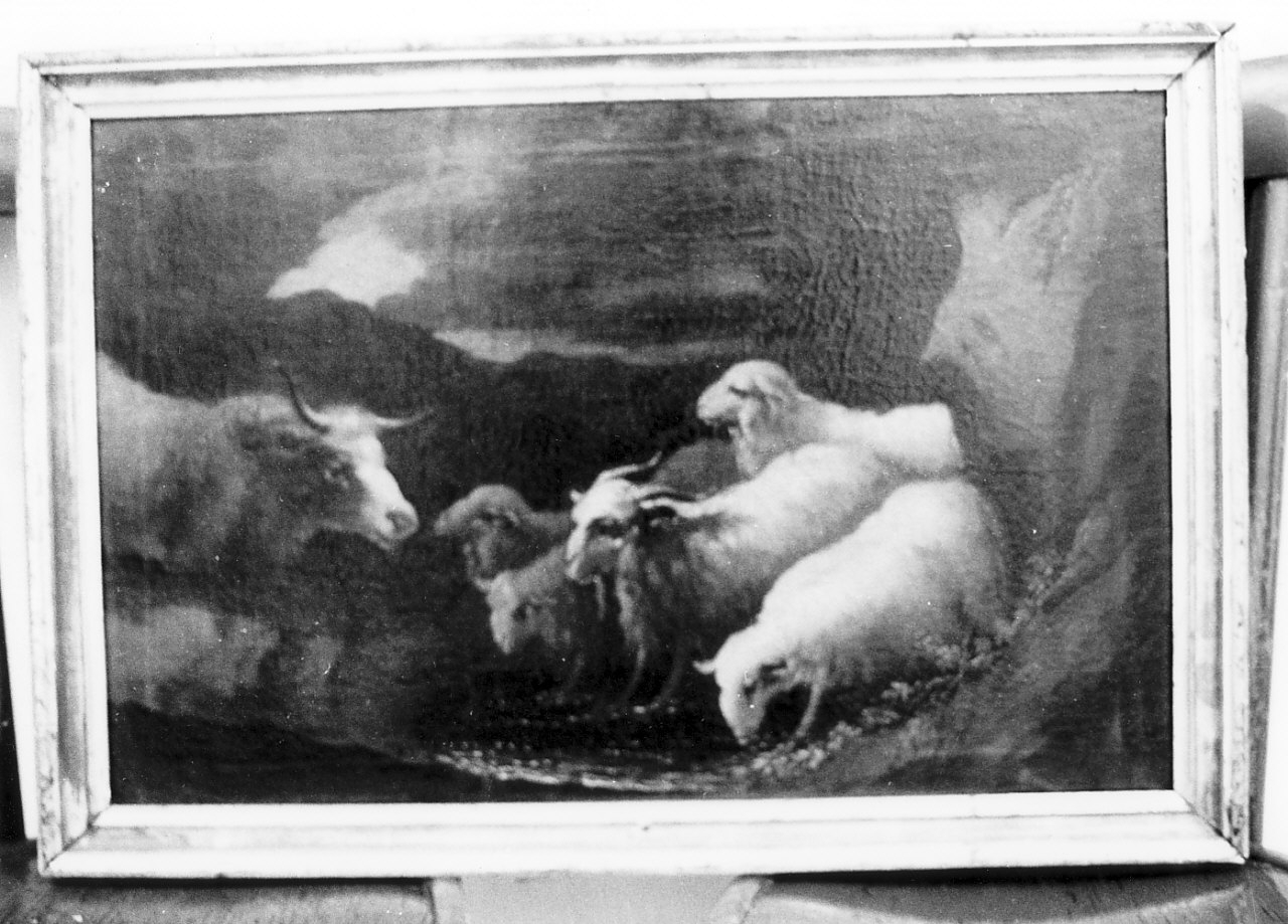 paesaggio con animali (dipinto, opera isolata) - ambito italiano (sec. XVIII)