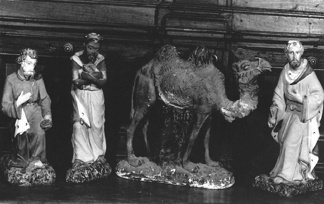 Re Magi (presepio, elemento d'insieme) - bottega calabrese (fine sec. XIX)