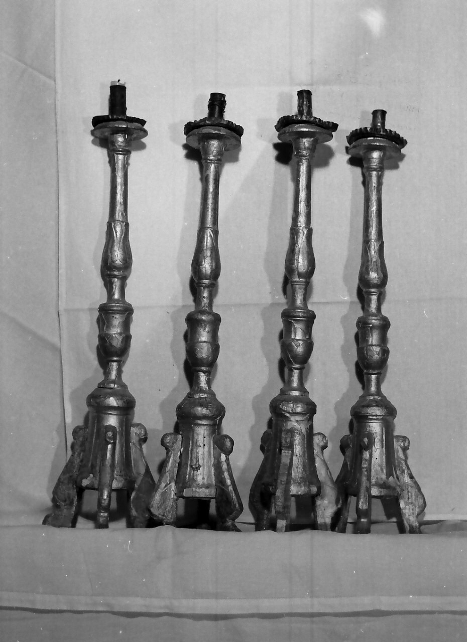 candeliere d'altare, serie - bottega calabrese (sec. XIX)