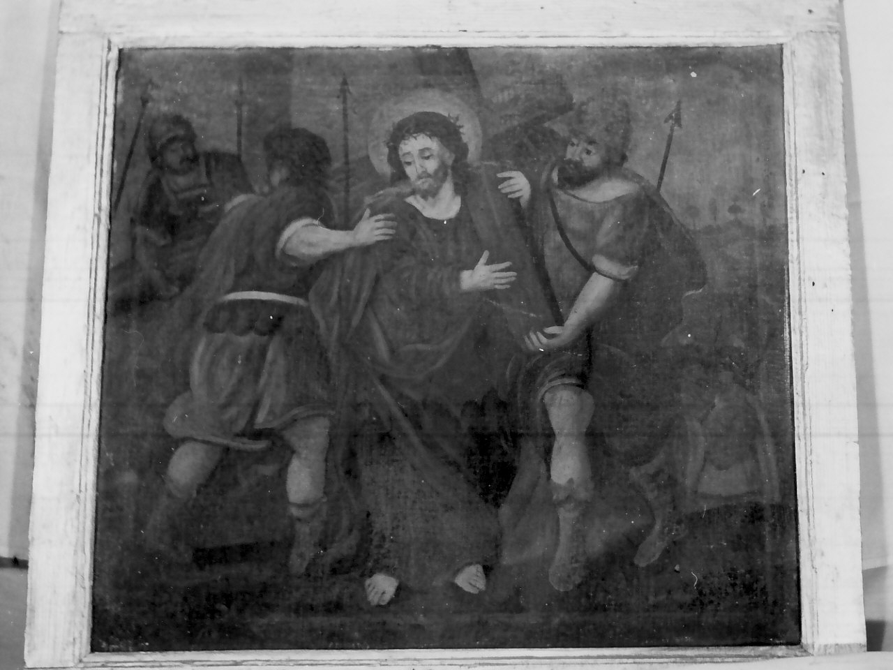stazione II: Gesù caricato della croce (dipinto, elemento d'insieme) di Paladino Giovanni (sec. XIX)