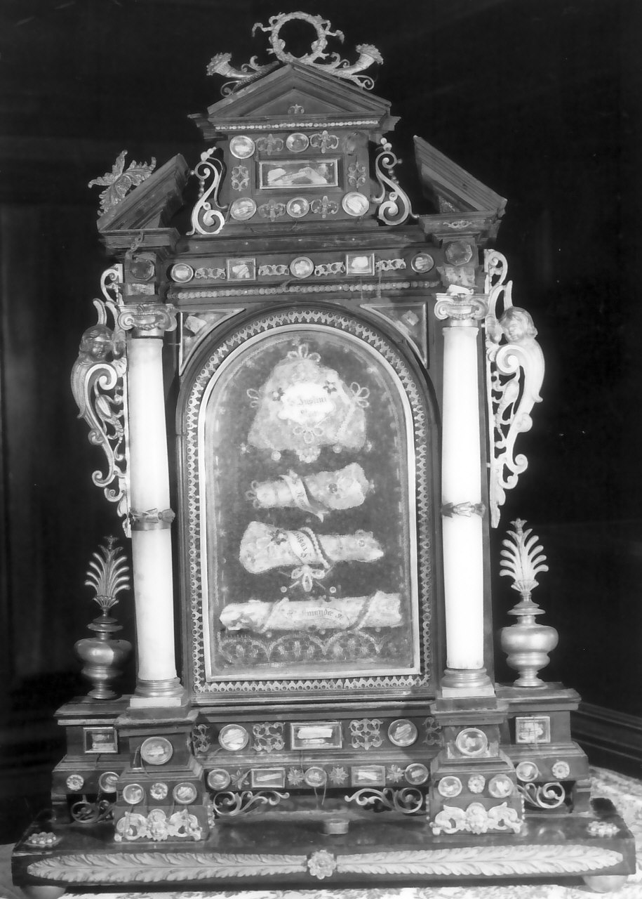 reliquiario architettonico - a tempietto, opera isolata - bottega Italia meridionale (fine/inizio secc. XVIII/ XIX)