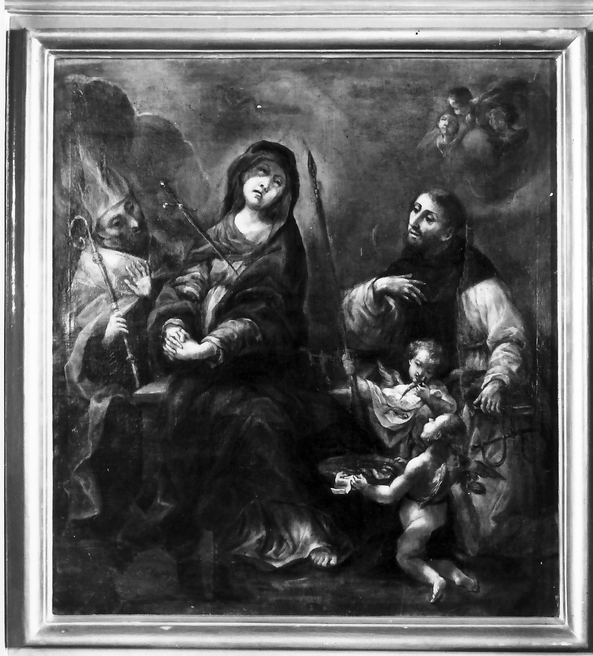 Madonna Addolorata con San leonardo e Santo vescovo (dipinto, opera isolata) - ambito Italia meridionale (sec. XVIII)