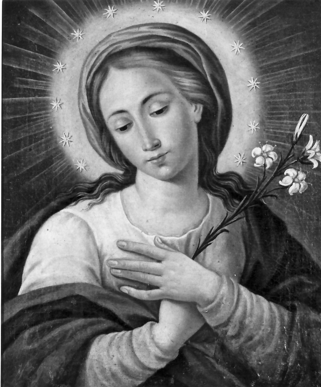 Madonna annunciata (dipinto, opera isolata) - ambito Italia meridionale (sec. XIX)