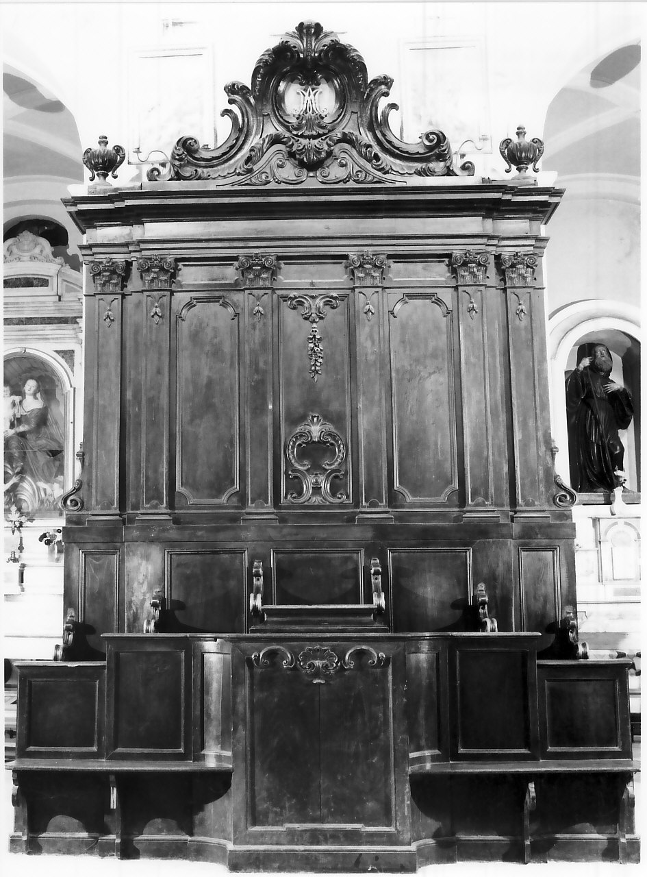 stalli del coro, opera isolata - bottega serrese (sec. XIX)