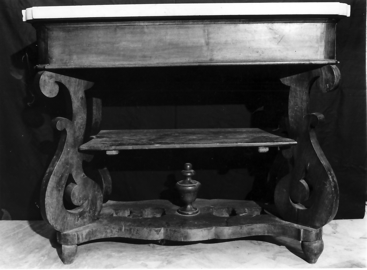 tavolo, opera isolata - bottega serrese (fine sec. XIX)