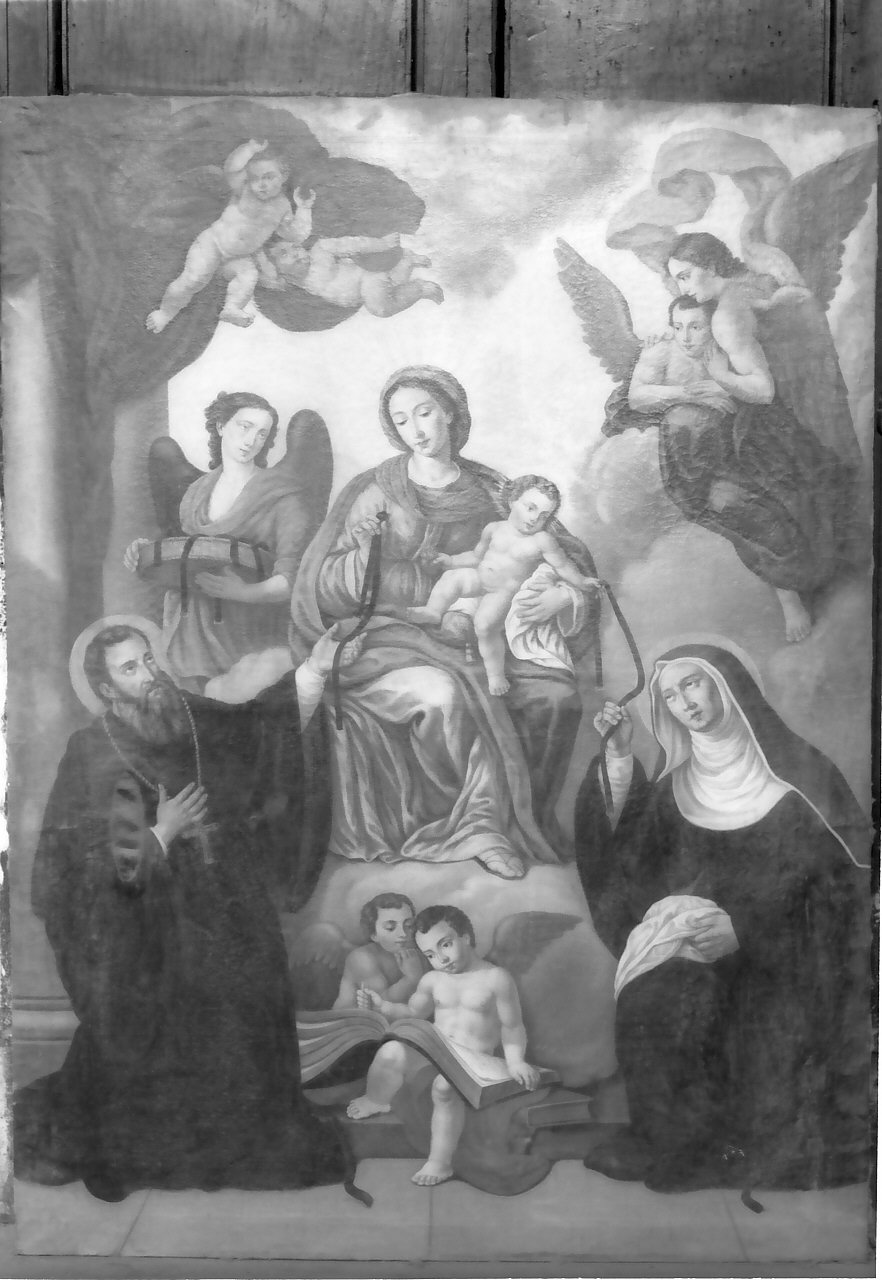Madonna con Bambino e angeli (dipinto, opera isolata) di Pisani Venanzio (sec. XVIII)