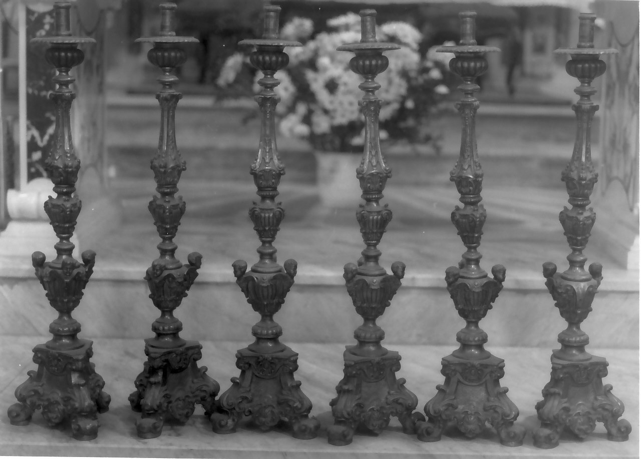 candelabro, serie - bottega serrese (seconda metà sec. XVIII)