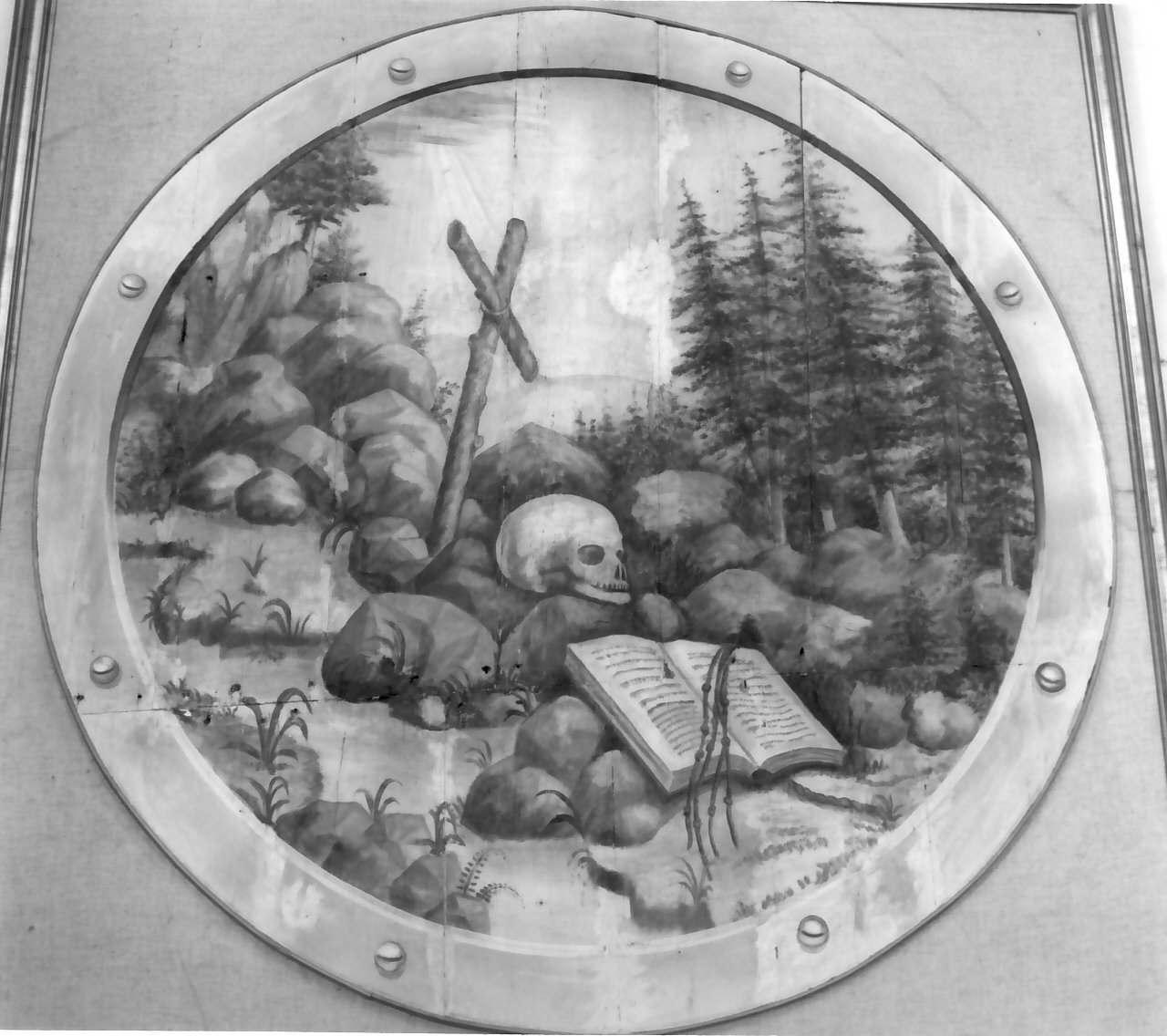 simbolo dei certosini (pannello, frammento) - bottega serrese (sec. XX)