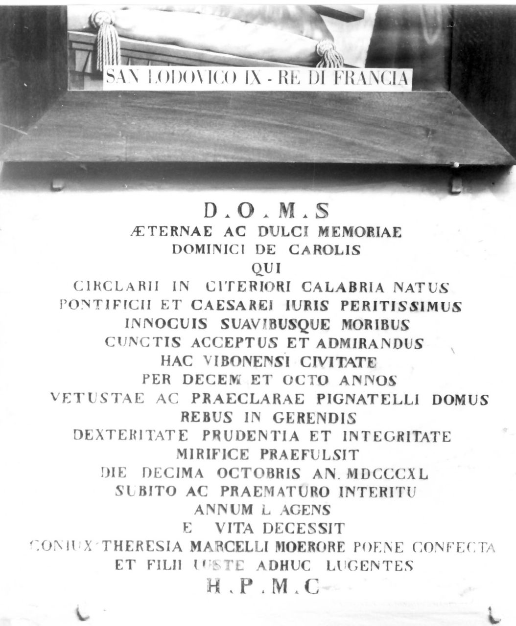 lapide commemorativa, opera isolata - bottega Italia meridionale (sec. XIX)