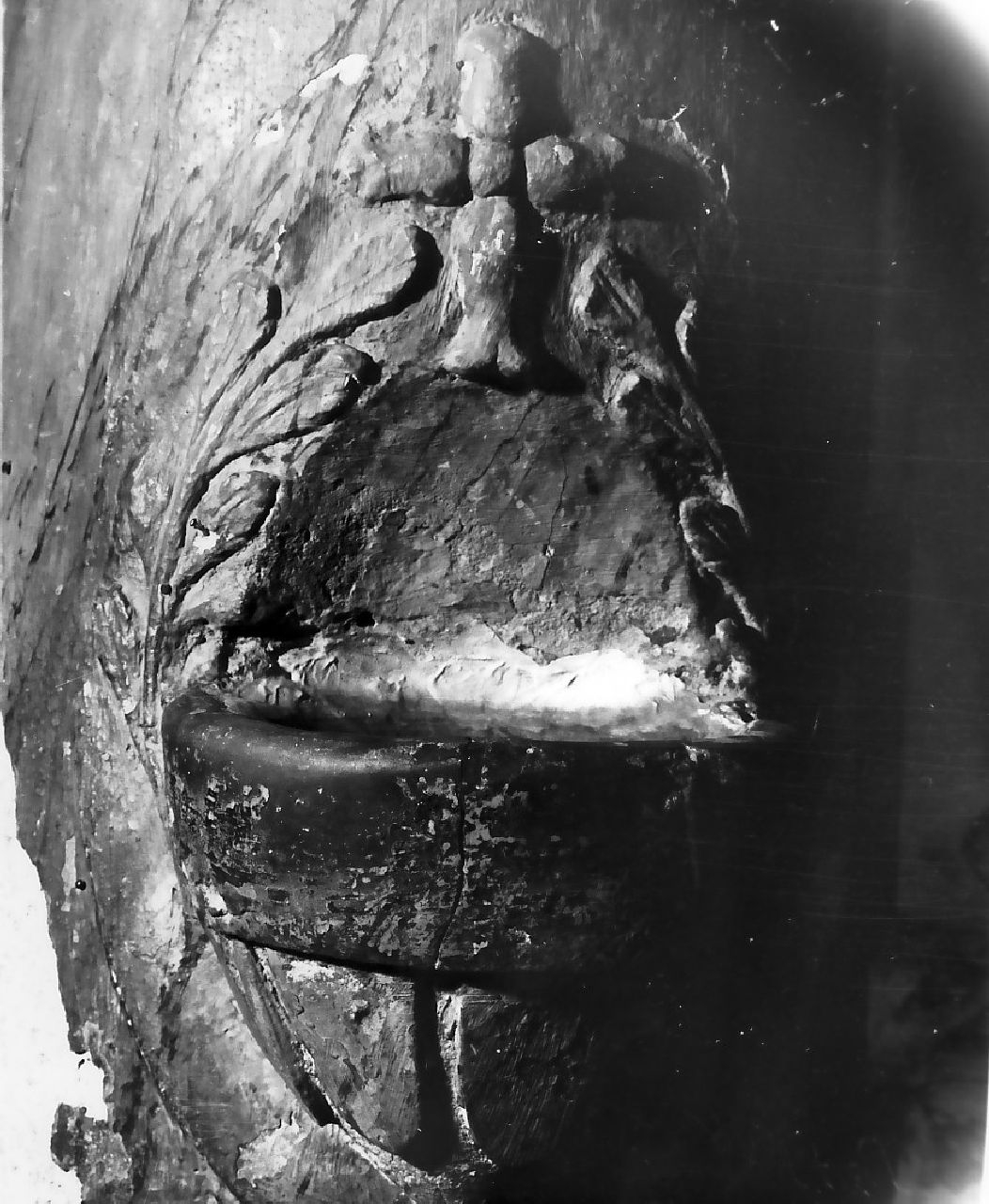 acquasantiera da parete, opera isolata - bottega calabrese (sec. XIX)