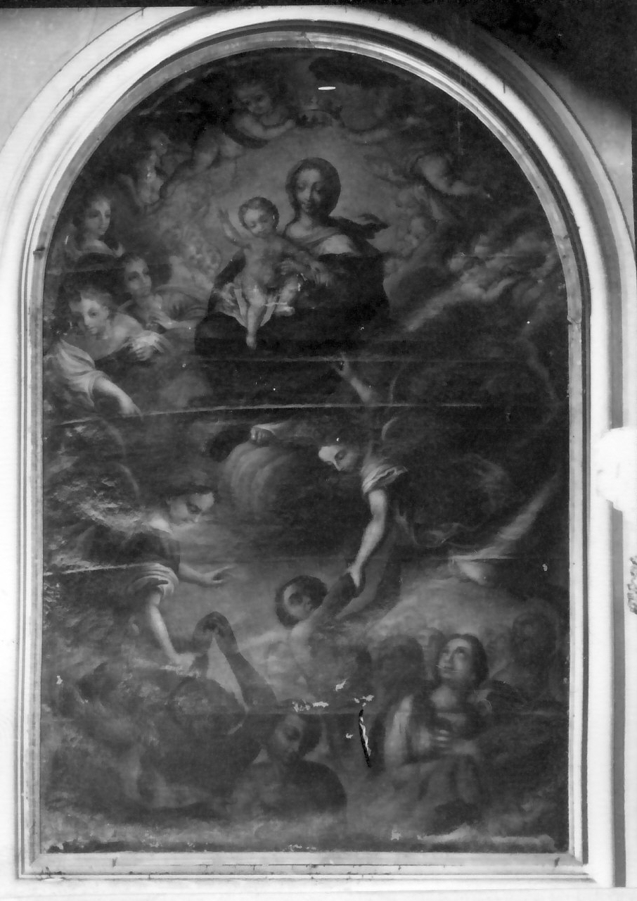 Madonna del Carmelo intercede per le anime del purgatorio (dipinto, opera isolata) di Ricciolino Giulio (metà sec. XVIII)
