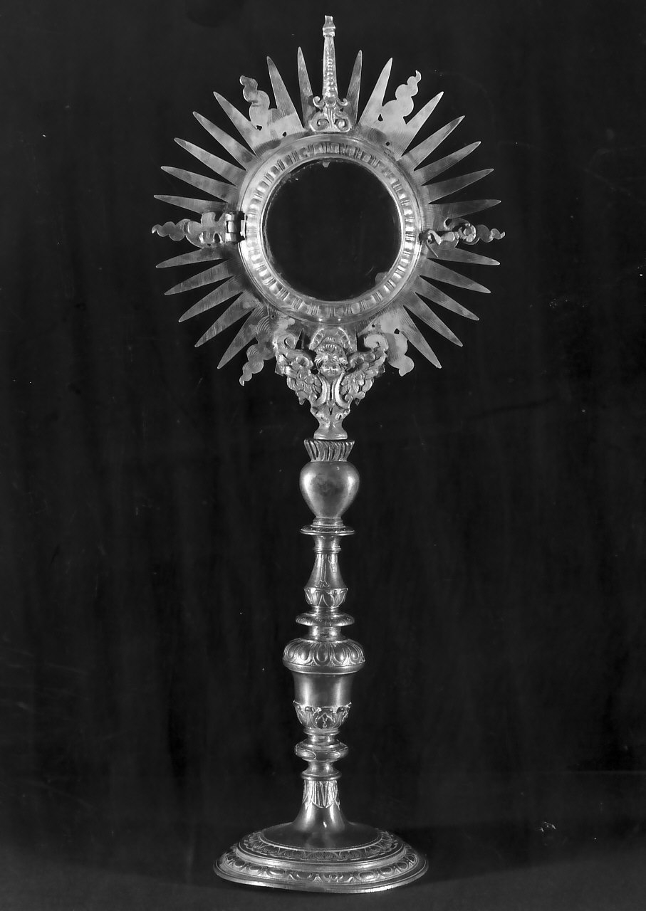 ostensorio - a raggiera, opera isolata - bottega napoletana (fine/inizio secc. XVI/ XVII)