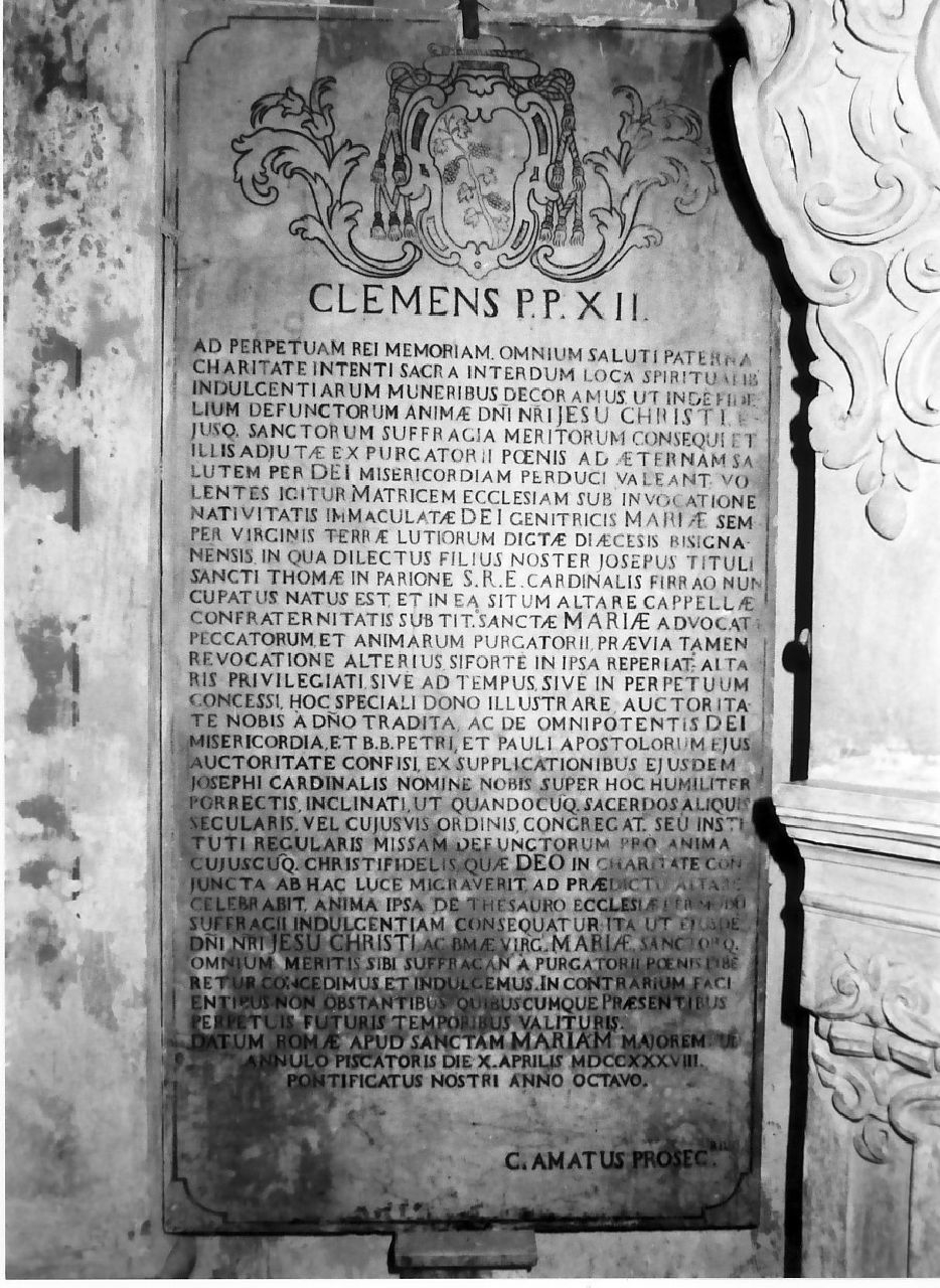 lapide documentaria, opera isolata - bottega Italia meridionale (sec. XVIII, sec. XIX)