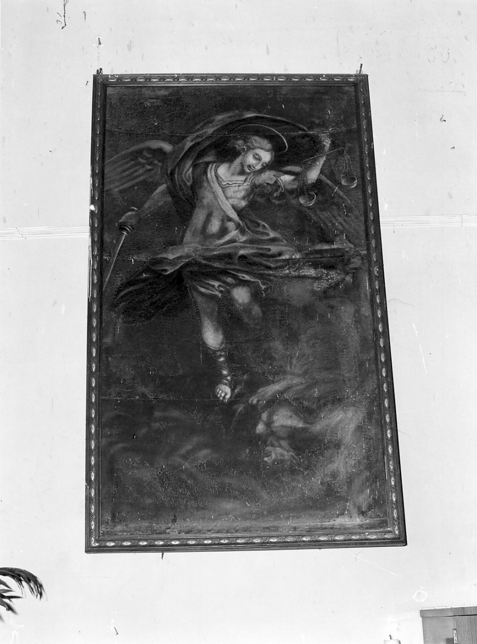 San Michele Arcangelo combatte Satana (dipinto, opera isolata) - ambito calabrese (prima metà sec. XIX)