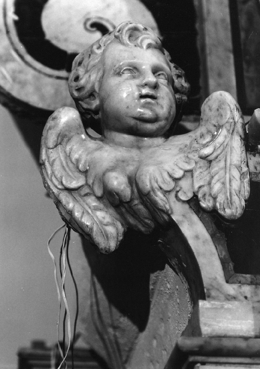 testa alata (decorazione plastico-architettonica, serie) - bottega Italia meridionale (sec. XVIII)