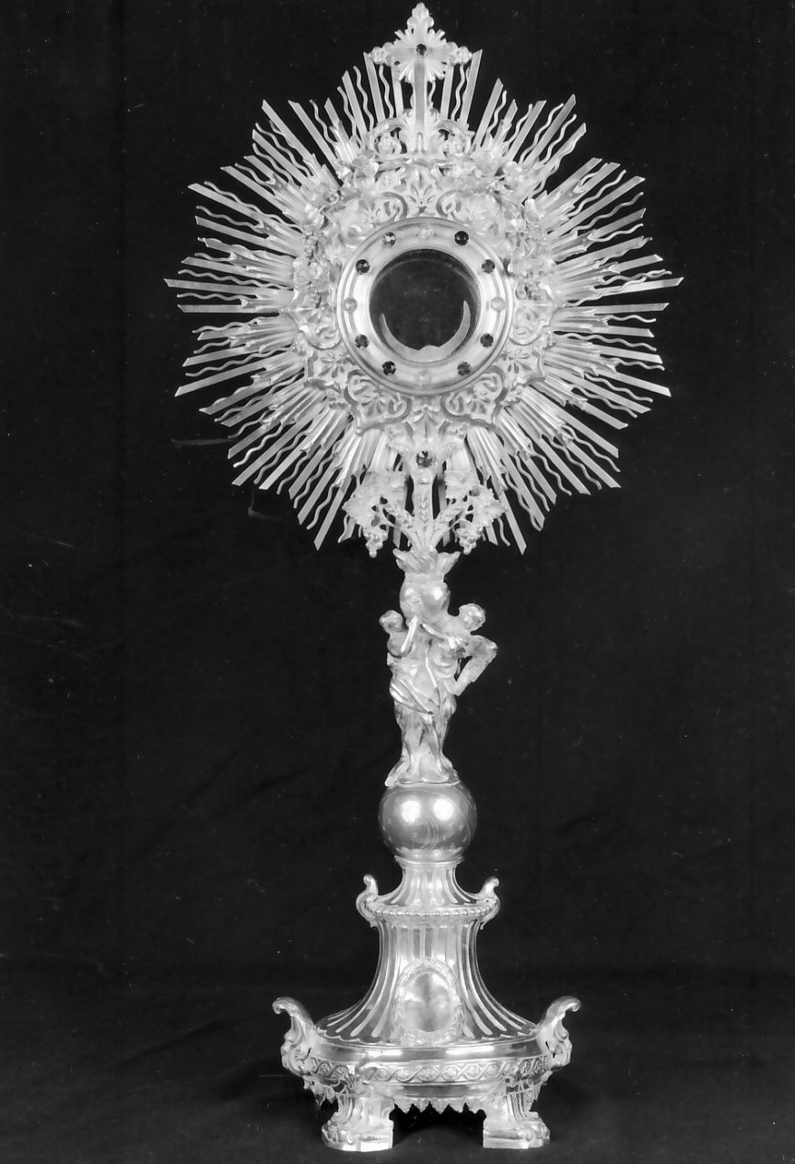ostensorio - a raggiera, opera isolata - bottega Italia meridionale (seconda metà sec. XIX)